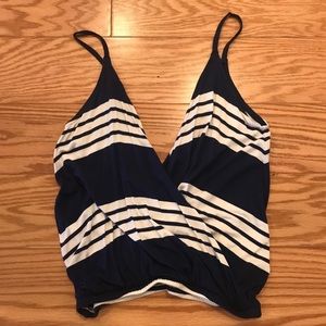 Chaser Cross Cross Navy + White Stripe Tank